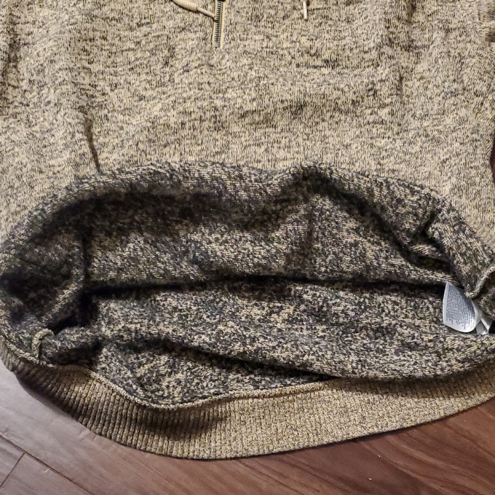 Vans Off The Wall Men's Olive Heather Half-Zip Hoodie Sweater - Picture 8 of 11